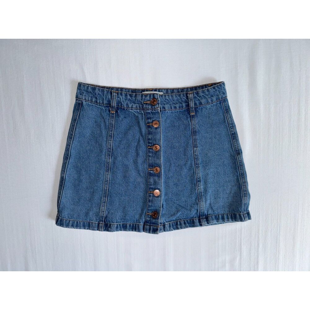 Y2K Button-Front Denim Mini Skirt | Size 27